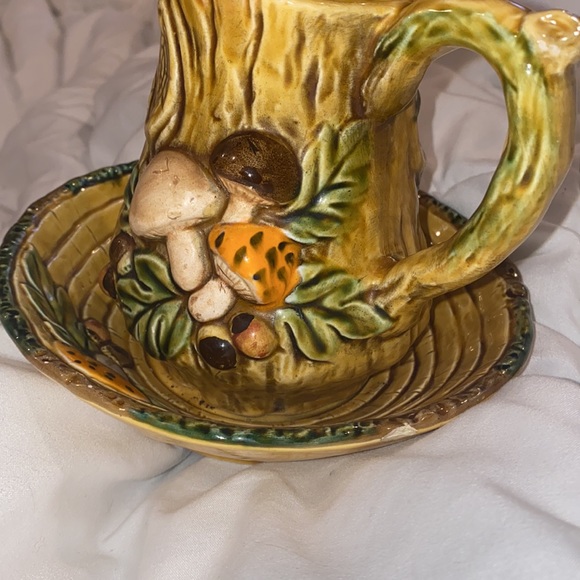 Vintage LEFTON mushroom pitcher & bowl & napkin holder.All beautiful & excellent - Picture 2 of 11